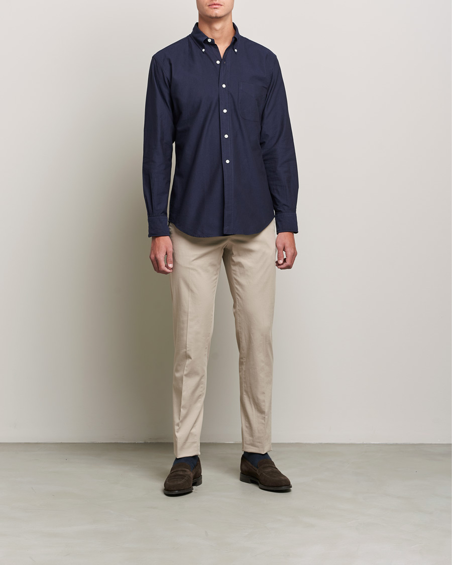 Men | Shirts | Kamakura Shirts | Vintage Ivy Oxford BD Shirt Navy