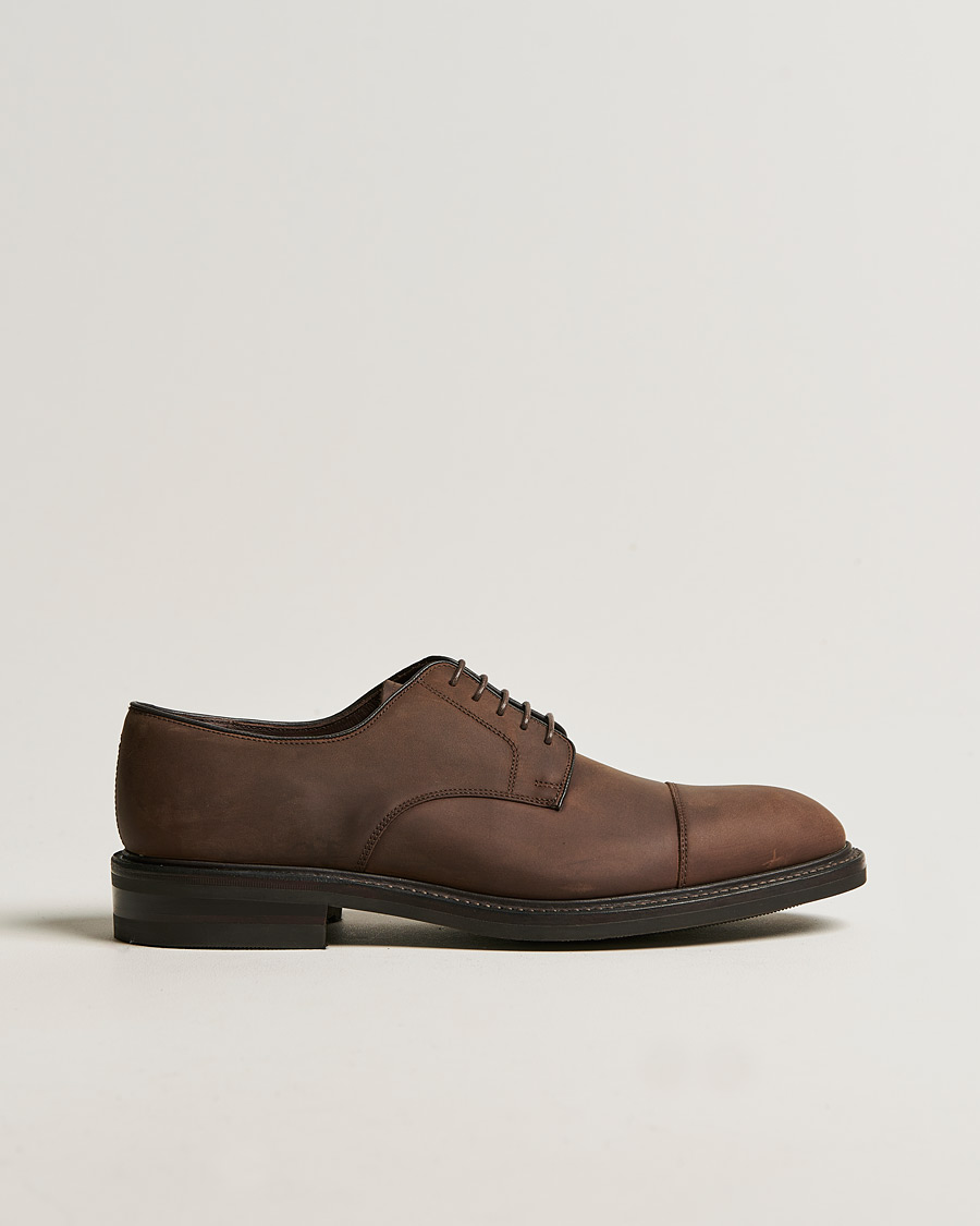 Men | Derby Shoes | Loake 1880 | Ampleforth Oiled Nubuck Toe-Cap Derby Brown