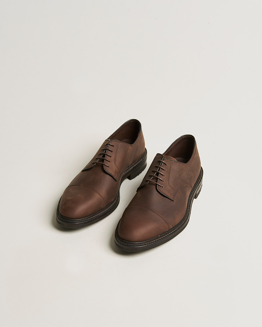 Men | Suede shoes | Loake 1880 | Ampleforth Oiled Nubuck Toe-Cap Derby Brown