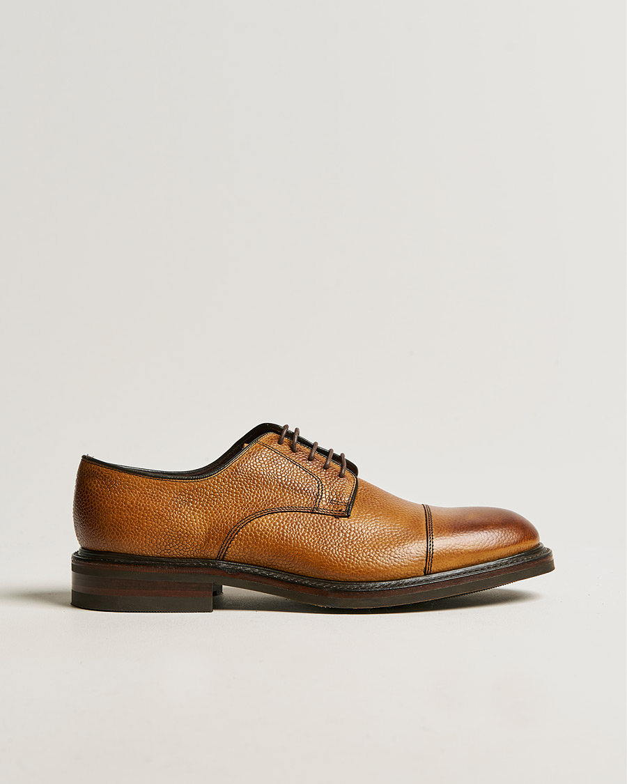 Men | Derby Shoes | Loake 1880 | Ampleforth Burnished Grain Toe-Cap Derby Chestnut