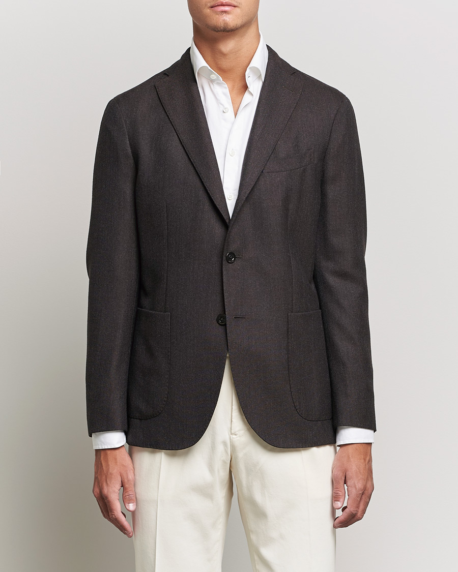 <美品>BOGLIOLI K.JACKET ブラウン 春夏 ウール スーツ 48 Garment Dyed Wool K-Jacket in Brown: Luxury Italian Jackets for