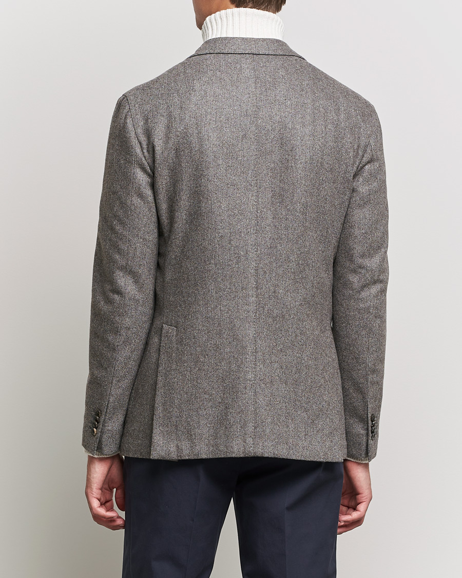 Boglioli K Jacket Herringbone Wool Blazer Light Grey at CareOfCarl.com