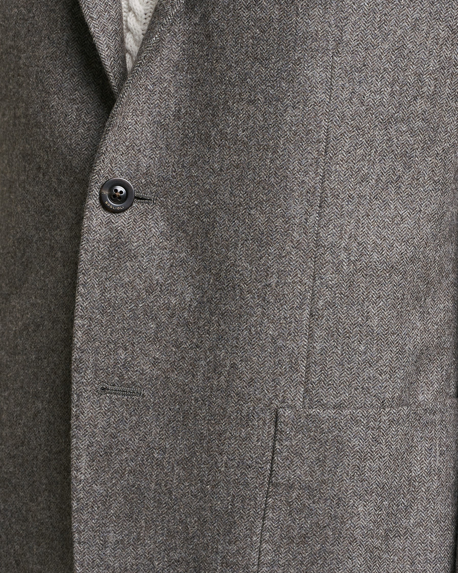 Boglioli K Jacket Herringbone Wool Blazer Light Grey at CareOfCarl.com