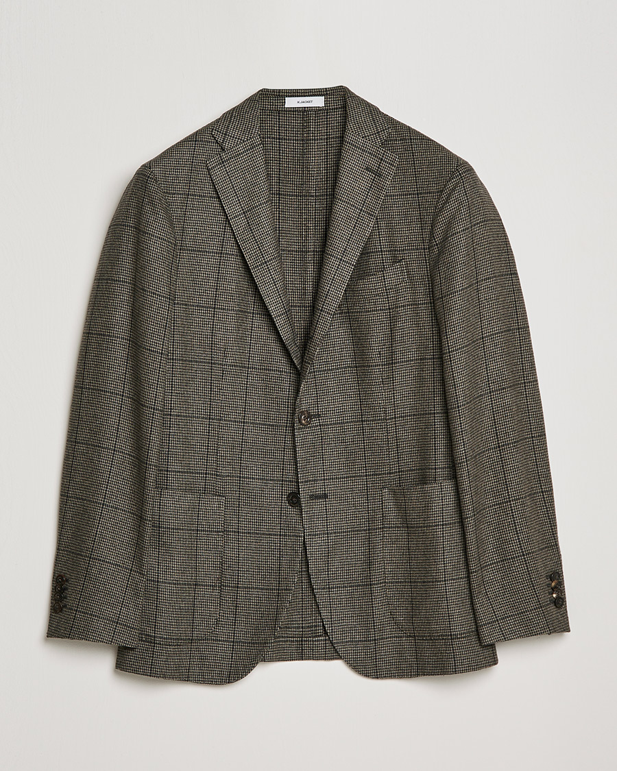 Men | Blazers | Boglioli | K Jacket Wool Check Blazer Brown