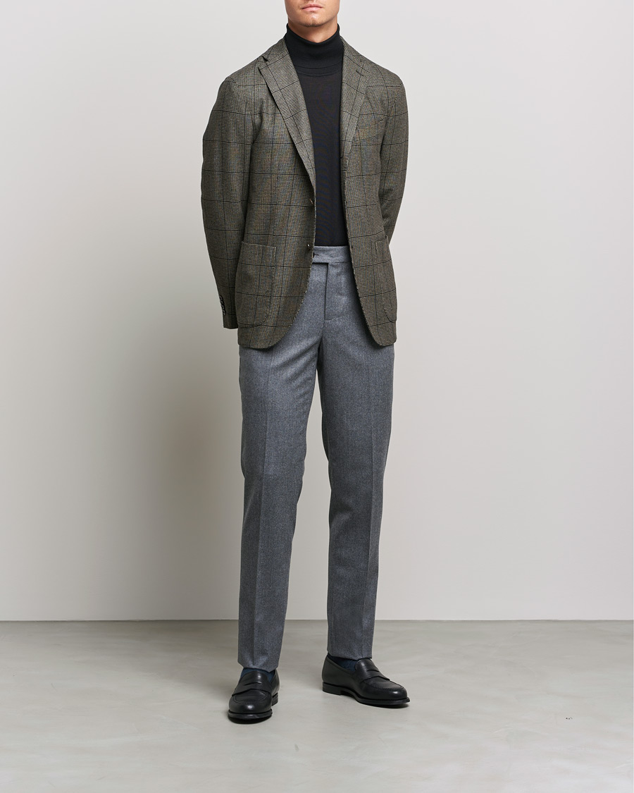 Men | Blazers | Boglioli | K Jacket Wool Check Blazer Brown