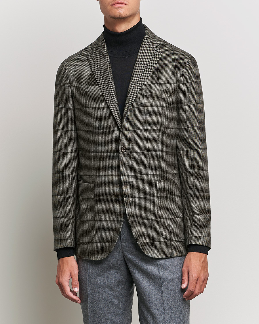 Men | Blazers | Boglioli | K Jacket Wool Check Blazer Brown
