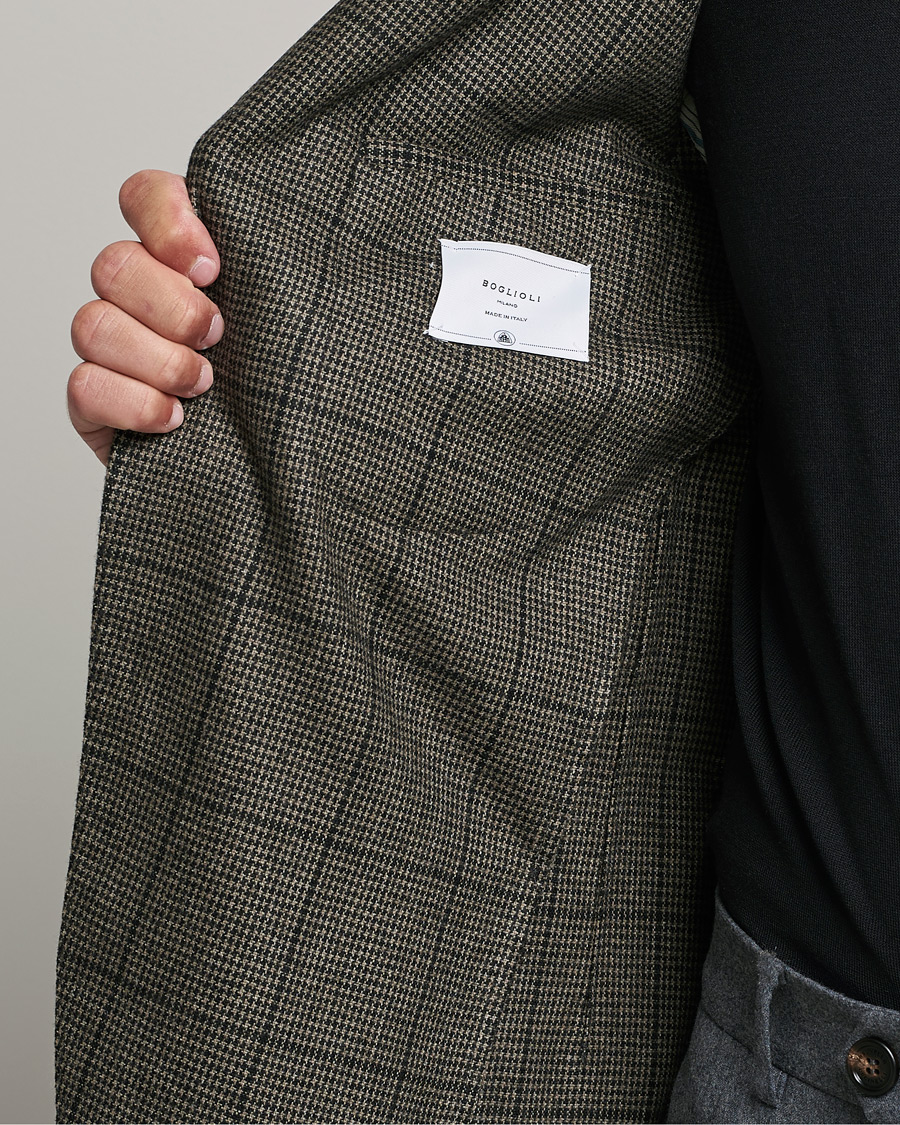 Men | Blazers | Boglioli | K Jacket Wool Check Blazer Brown