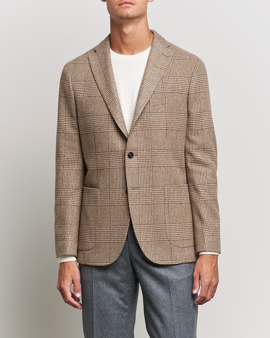 Men | Wool Blazers | Boglioli | K Jacket Prince Of Wales Check Blazer Beige