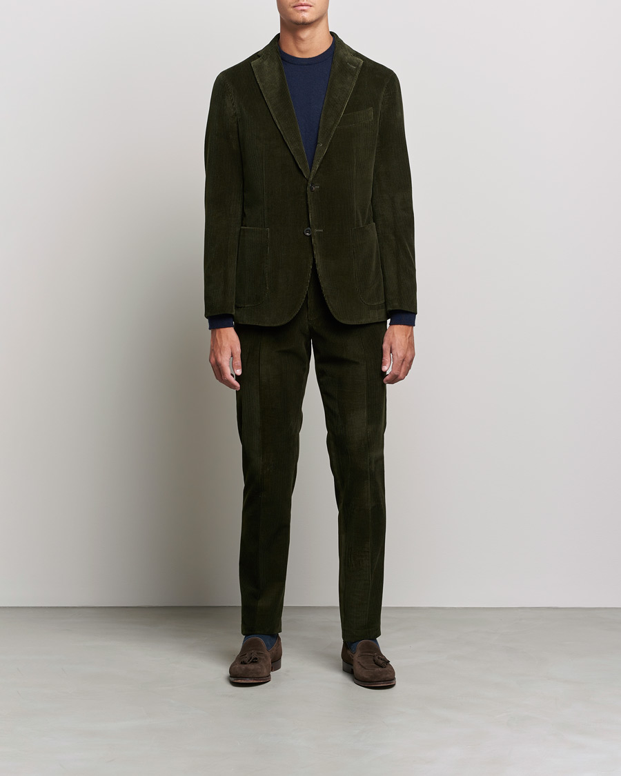 Men | Suits | Boglioli | K Jacket Wale Corduroy Suit Forest Green