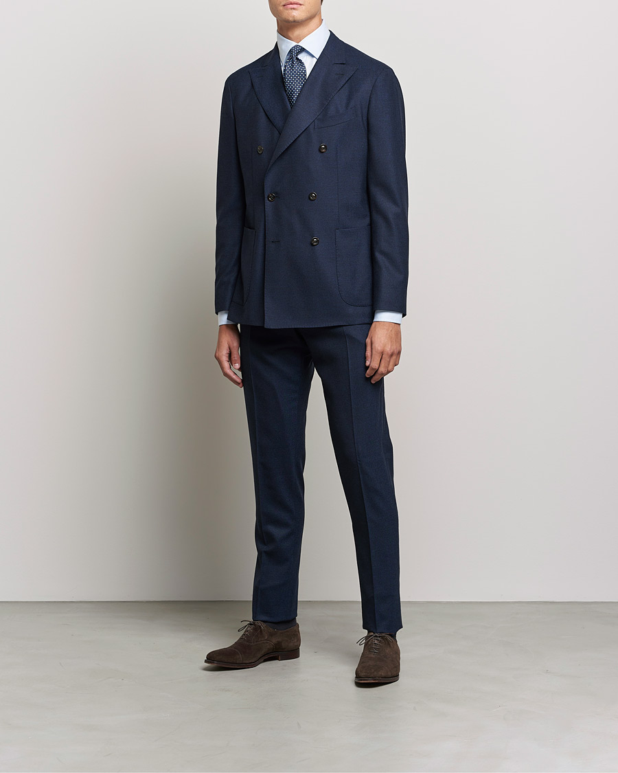 Men |  | Boglioli | K Jacket DB Flannel Suit Navy
