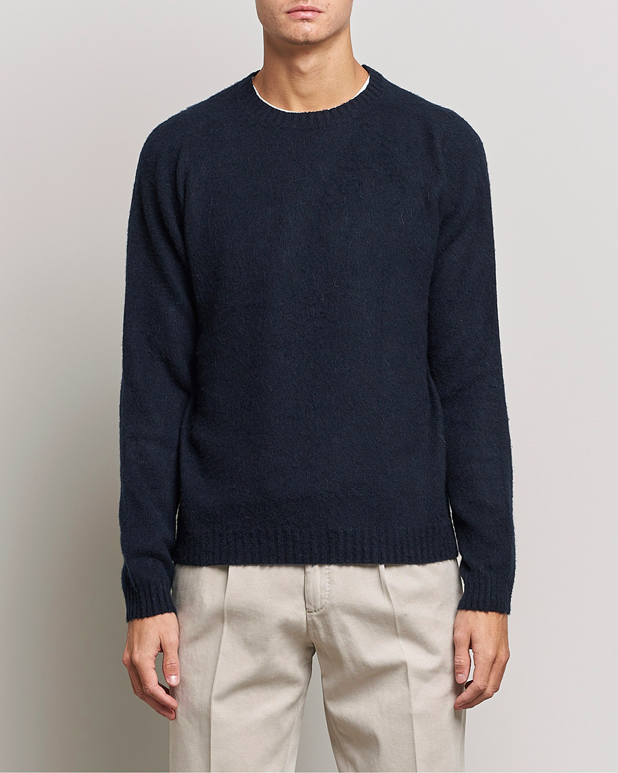 Men | Boglioli | Boglioli | Brushed Cashmere Sweater Navy
