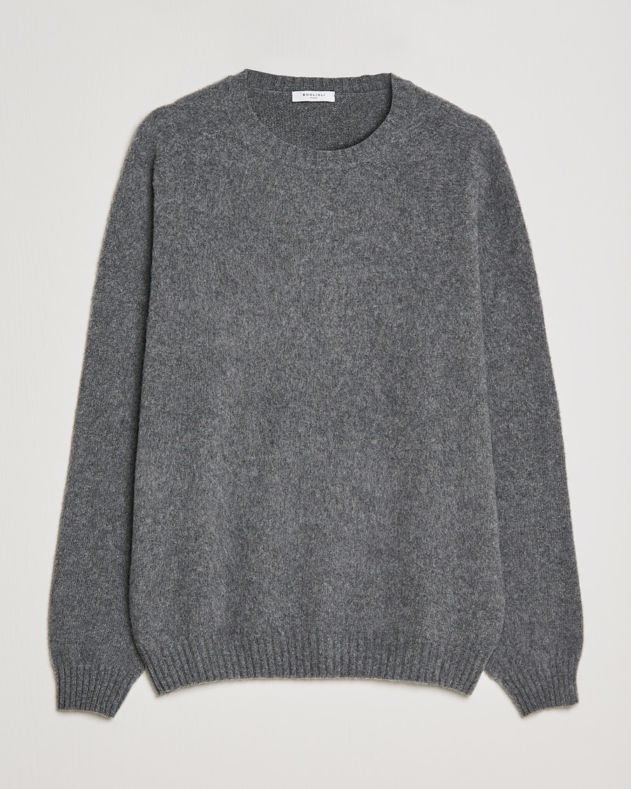 Men |  | Boglioli | Brushed Cashmere Sweater Grey Melange
