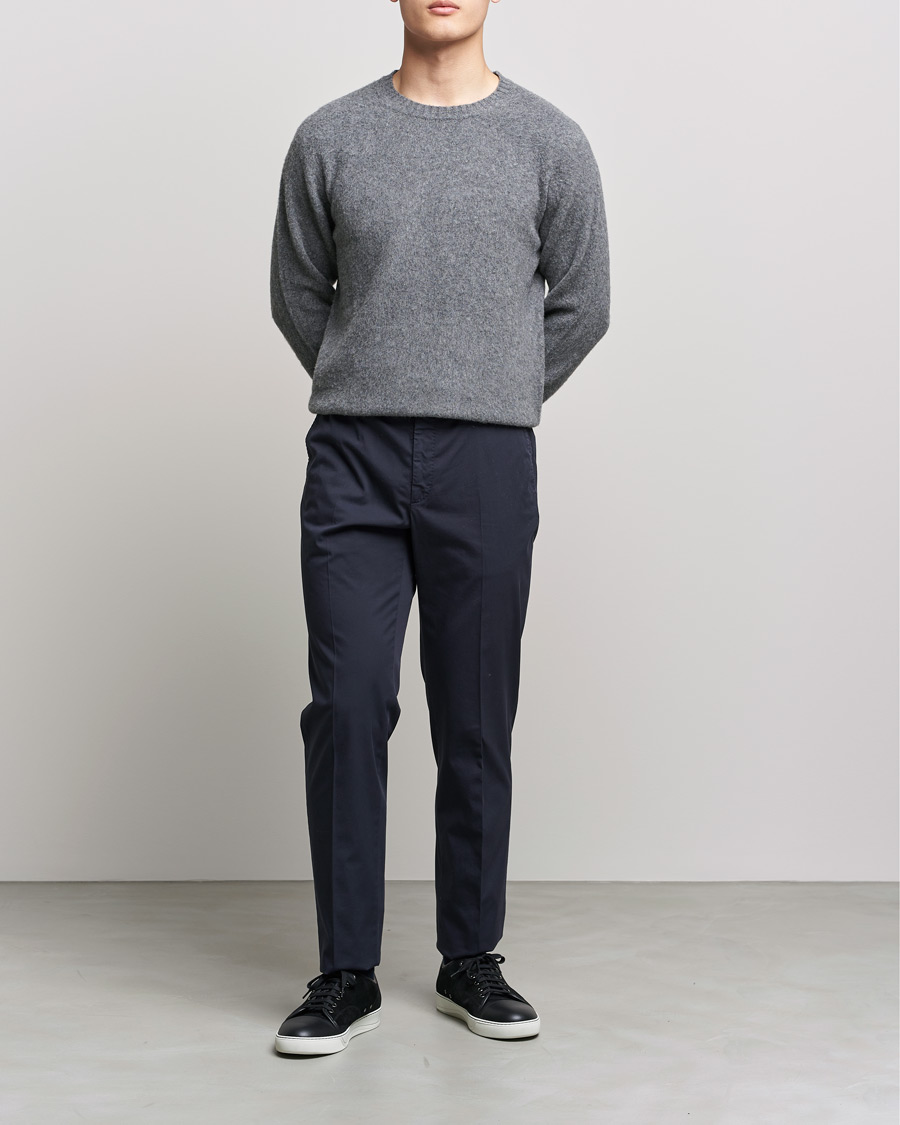 Men | Sweaters & Knitwear | Boglioli | Brushed Cashmere Sweater Grey Melange