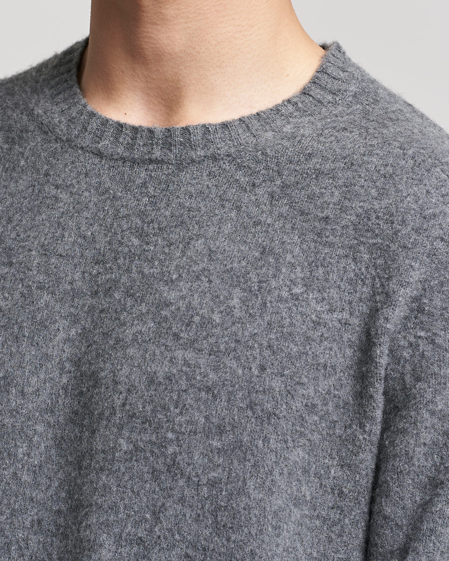 Men | Sweaters & Knitwear | Boglioli | Brushed Cashmere Sweater Grey Melange