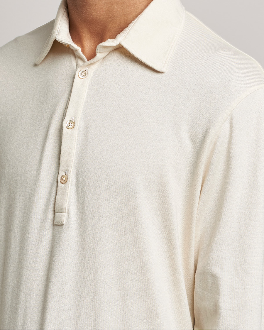 Men | Sweaters & Knitwear | Boglioli | Long Sleeve Polo Shirt Off White