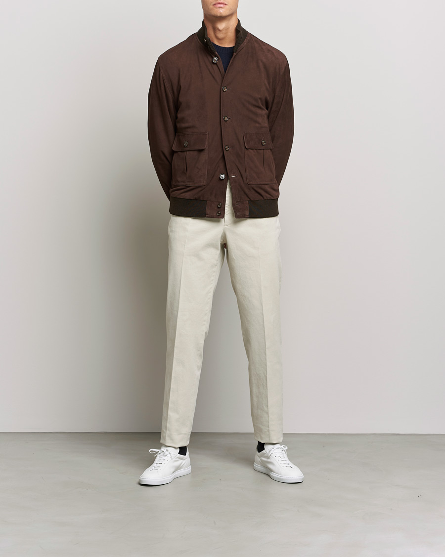 Men | Coats & Jackets | Valstar | Valstarino Suede Jacket Dark Brown