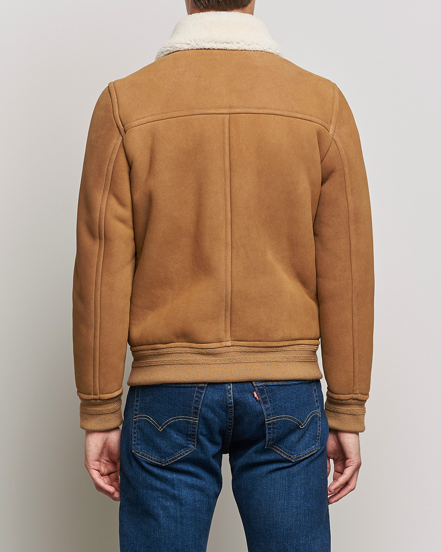 Men | Coats & Jackets | Valstar | Shearling Flight Jacket Brown/Natural