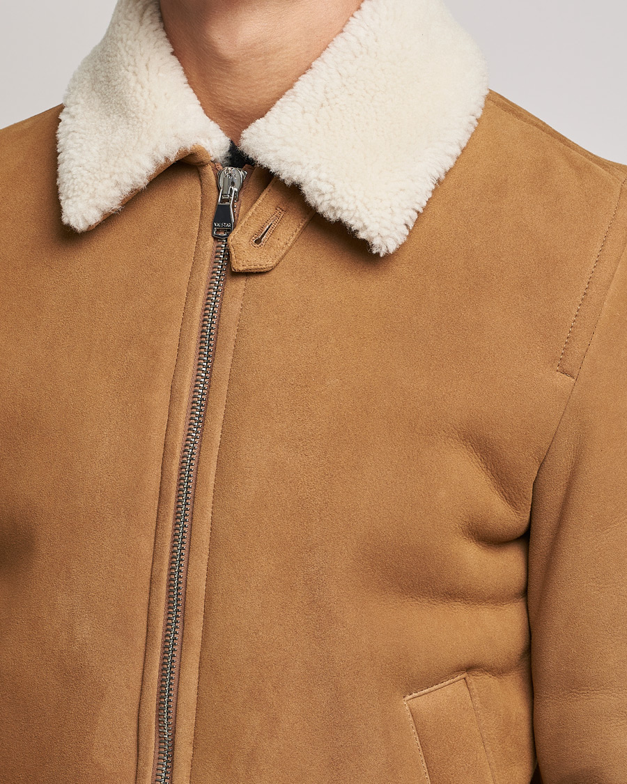 Men | Coats & Jackets | Valstar | Shearling Flight Jacket Brown/Natural