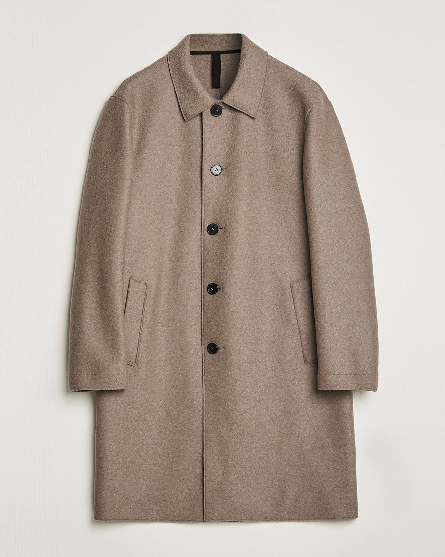 Men | Coats & Jackets | Harris Wharf London | Pressed Wool Mac Coat Natural Taupe