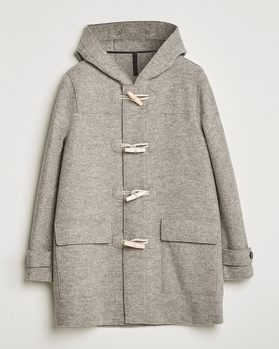 Men | Coats & Jackets | Harris Wharf London | Boiled Wool Duffle Coat Natural Casha