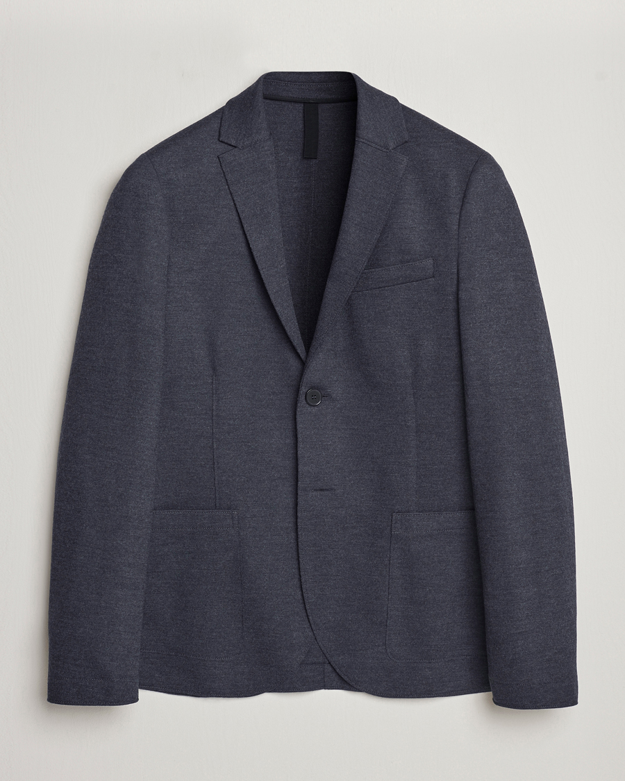 Men | Blazers | Harris Wharf London | Two Button Vented Superfine Merino Blazer Anthracite