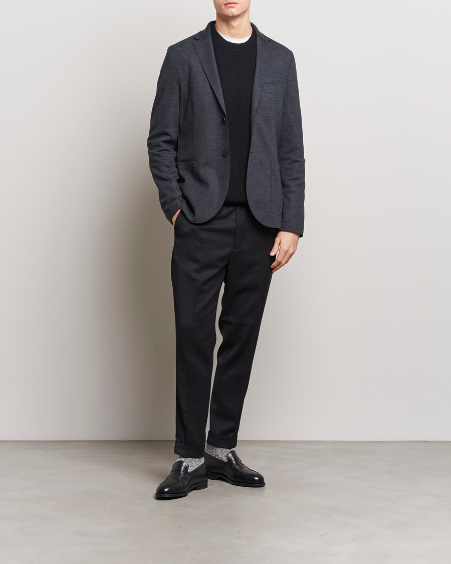 Men | Blazers | Harris Wharf London | Two Button Vented Superfine Merino Blazer Anthracite