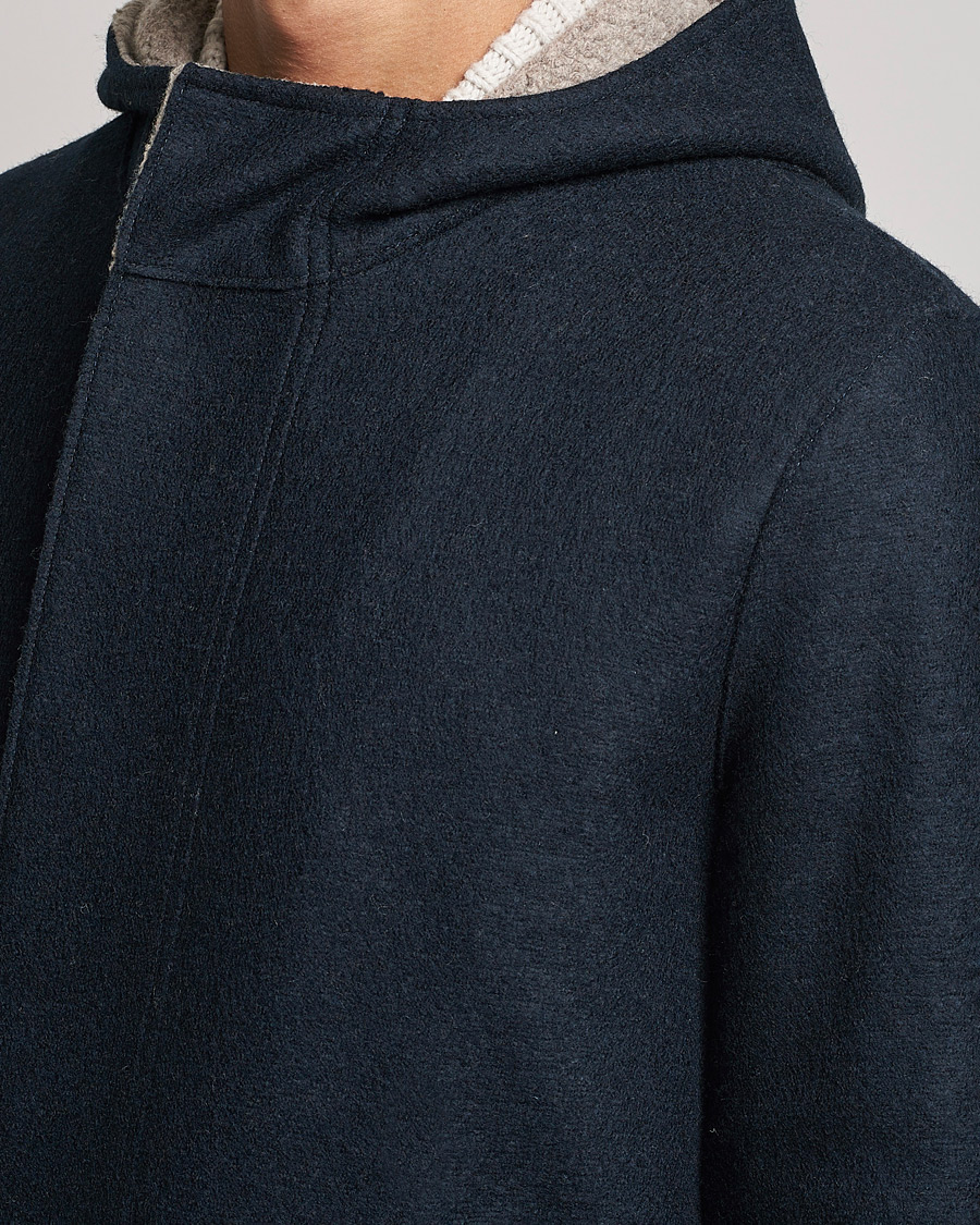 Men | Coats & Jackets | Harris Wharf London | Fishtail Wool Parka Navy