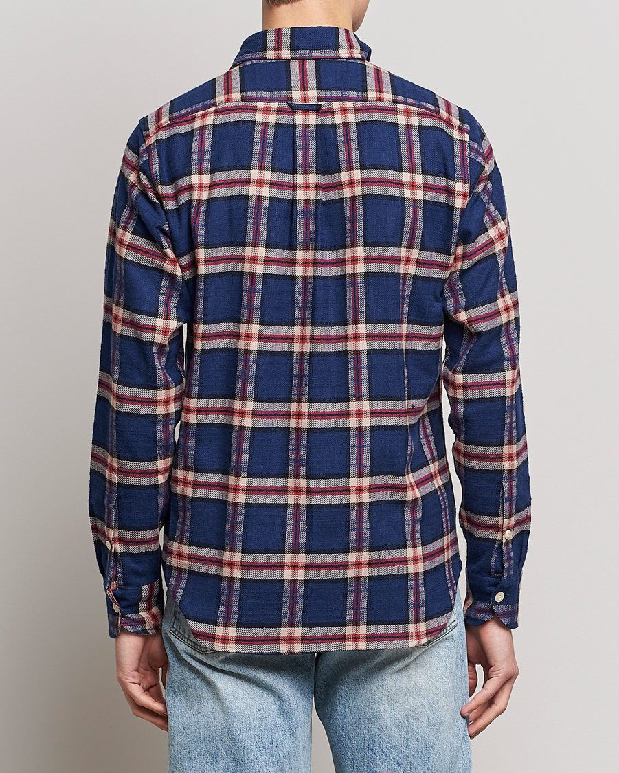 Men | Shirts | Drake's | Rugged Cotton Twill Work Shirt Blue