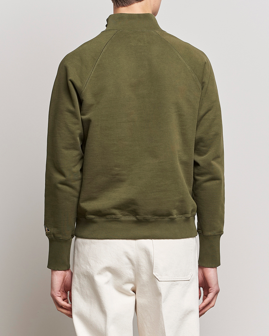 Men | Sweaters & Knitwear | Drake's | Quarter Zip Sweatshirt Green