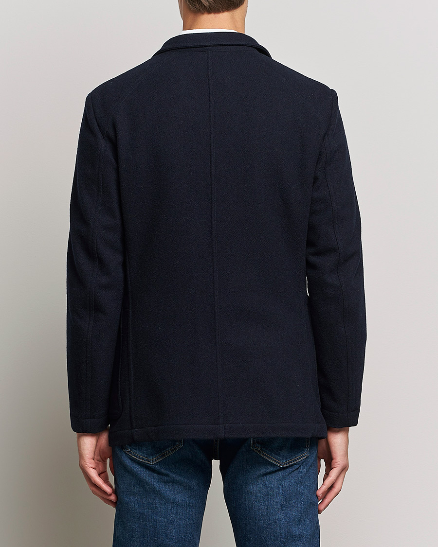 Men | Blazers | Drake's | MKIII Double Breasted Wool/Flannel Blazer Navy