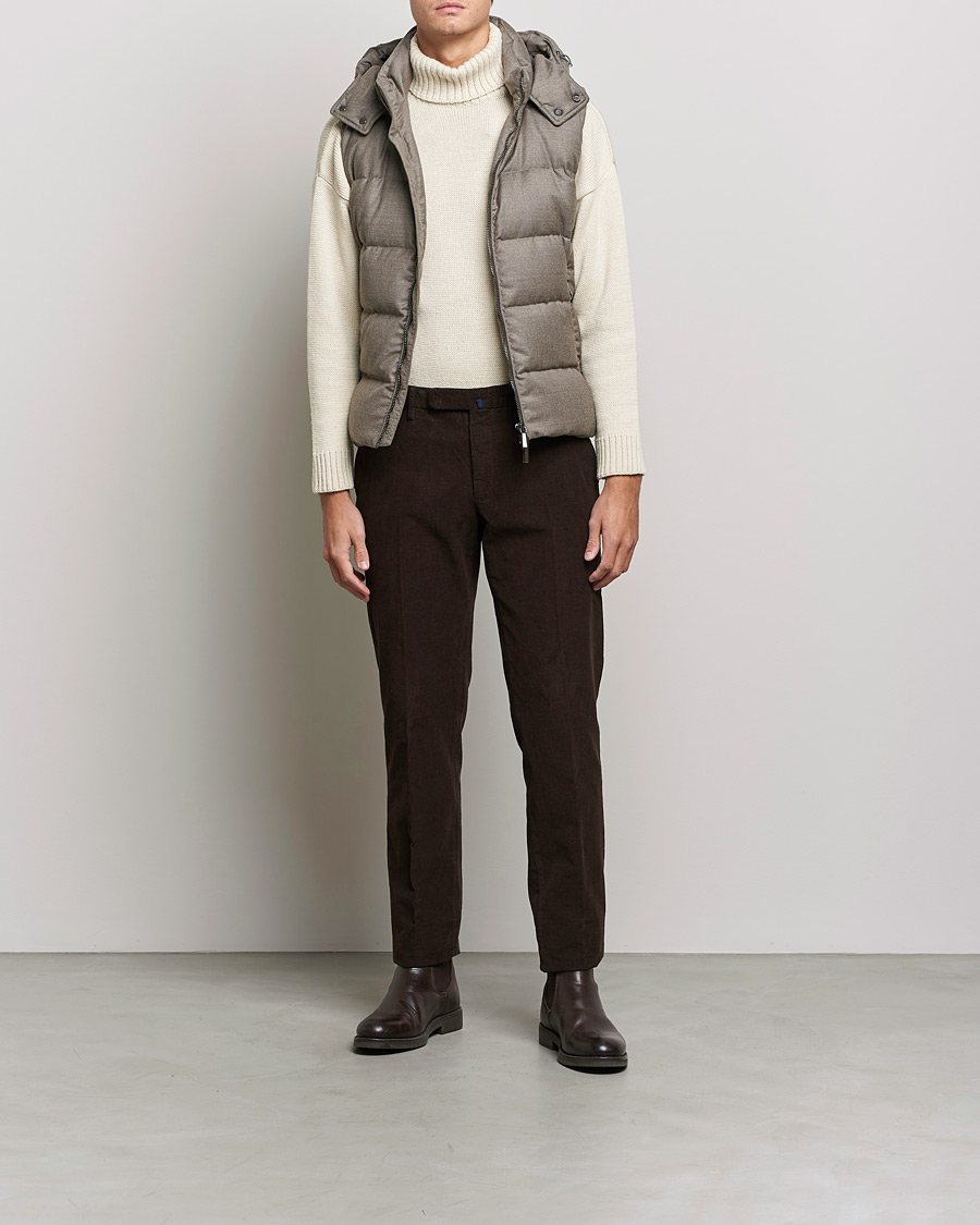 Men |  | MooRER | Fire Wool/Cashmere Hooded Vest Beige