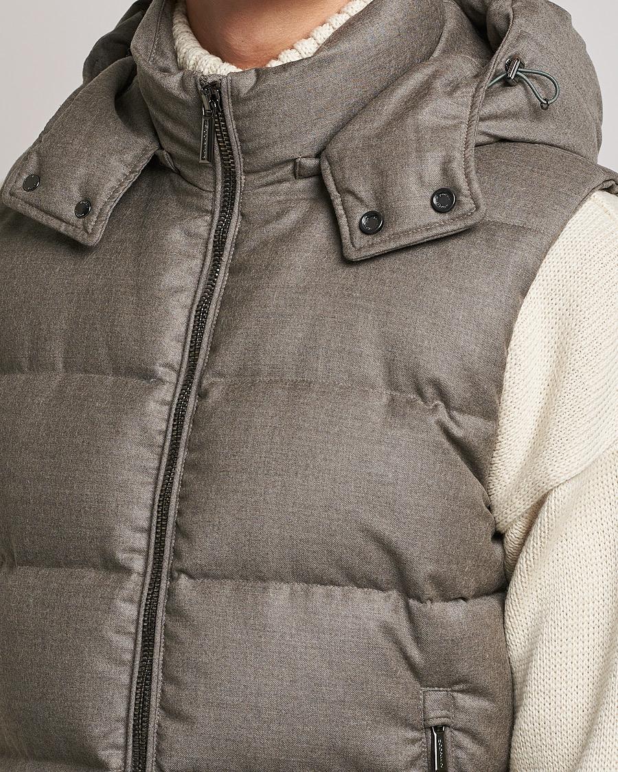 Men | Coats & Jackets | MooRER | Fire Wool/Cashmere Hooded Vest Beige