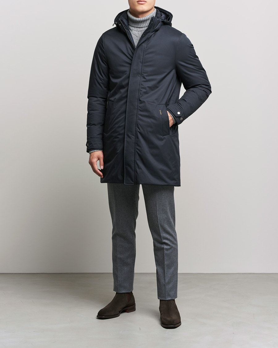 Men | Coats & Jackets | MooRER | Vermont Waterproof Padded Parka Navy