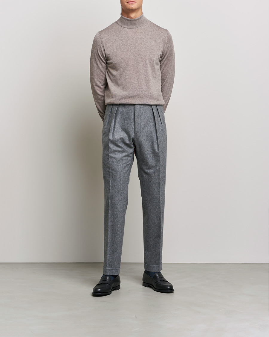 Men | Sweaters & Knitwear | Stenströms | Fine Merino Rollneck Camel