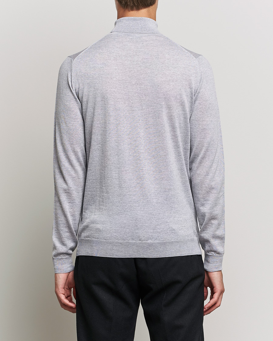 Men | Sweaters & Knitwear | Stenströms | Fine Merino Rollneck Light Grey