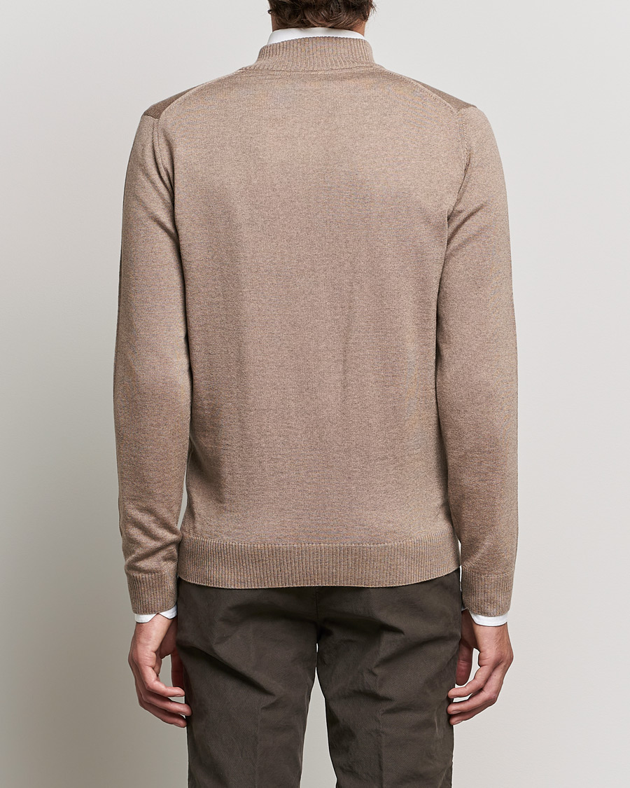 Men | Sweaters & Knitwear | Stenströms | Merino Full Zip Camel