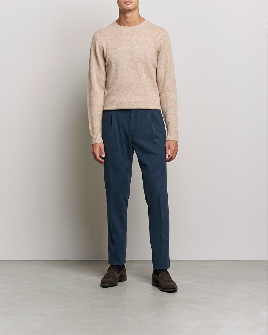 Men | Sweaters & Knitwear | Stenströms | Yak/Merino Crew Neck Beige