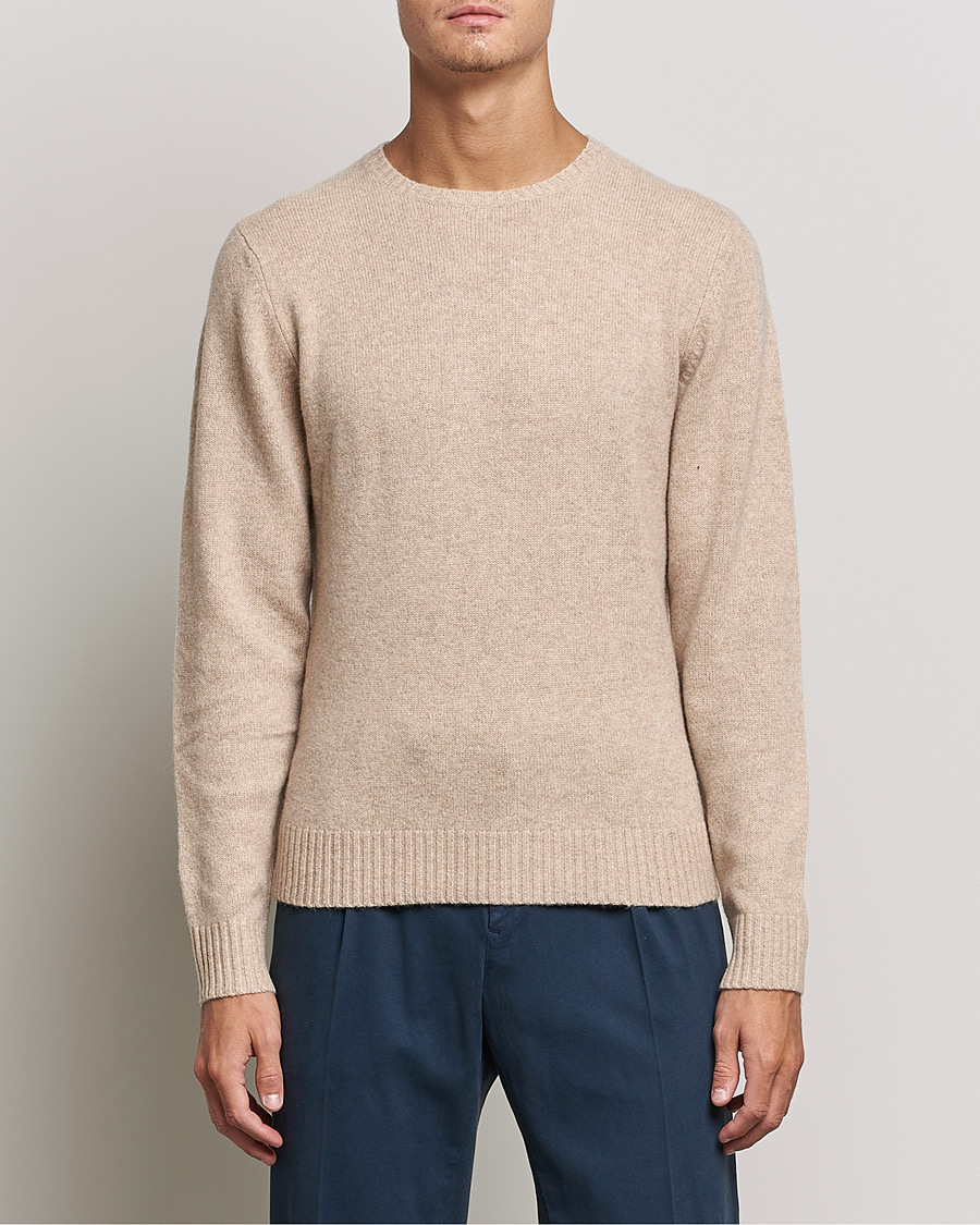 Men | Sweaters & Knitwear | Stenströms | Yak/Merino Crew Neck Beige