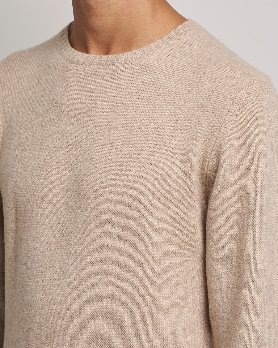 Men | Sweaters & Knitwear | Stenströms | Yak/Merino Crew Neck Beige