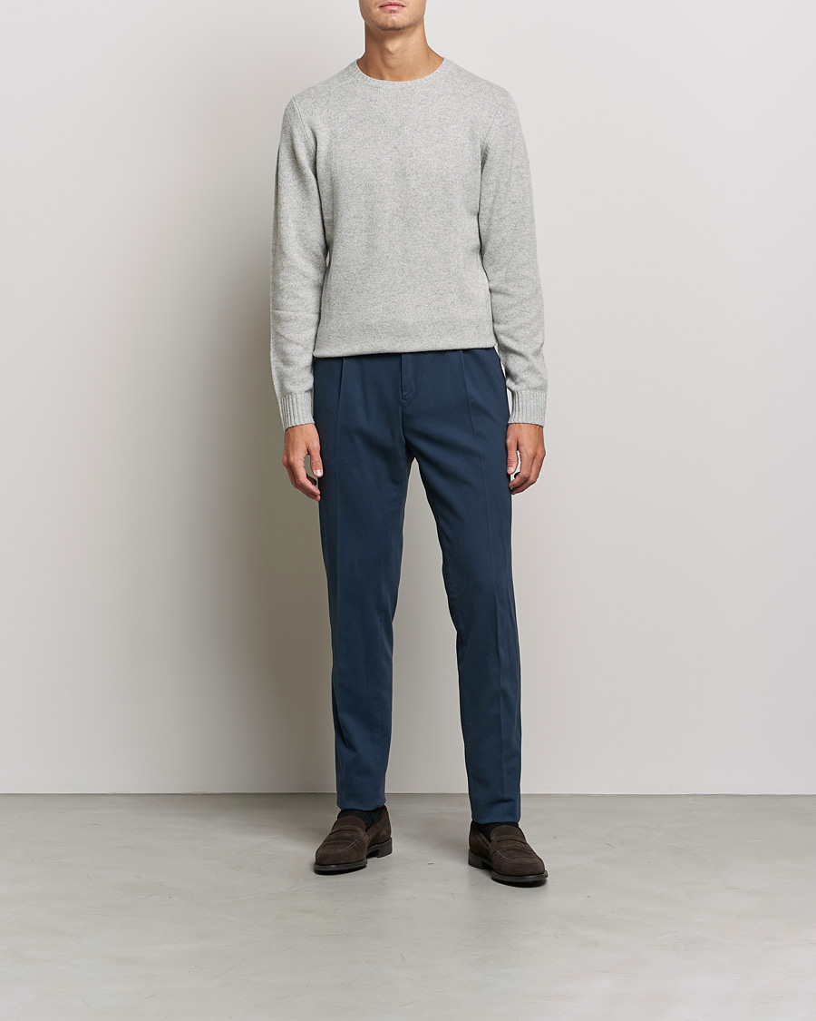 Men | Sweaters & Knitwear | Stenströms | Yak/Merino Crew Neck Grey