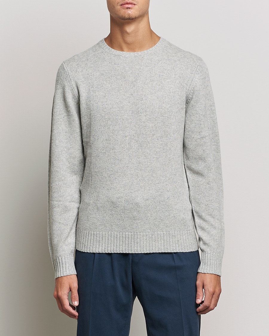 Men | Sweaters & Knitwear | Stenströms | Yak/Merino Crew Neck Grey