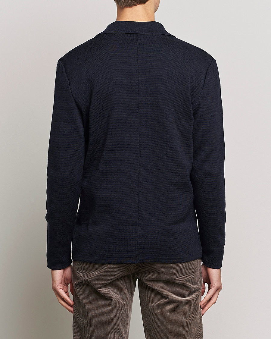 Men | Sweaters & Knitwear | Stenströms | Merino Chest Pocket Cardigan Navy
