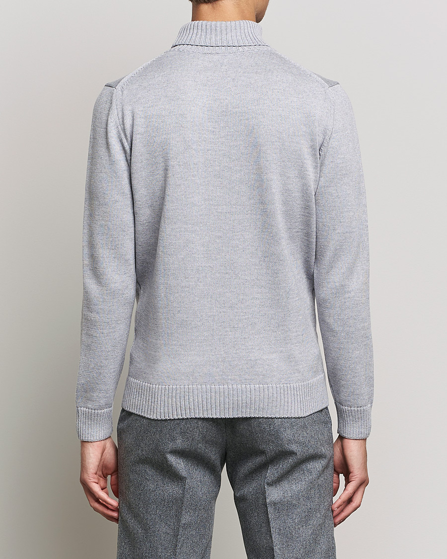 Men | Sweaters & Knitwear | Stenströms | Chunky Merino Rollneck Light Grey