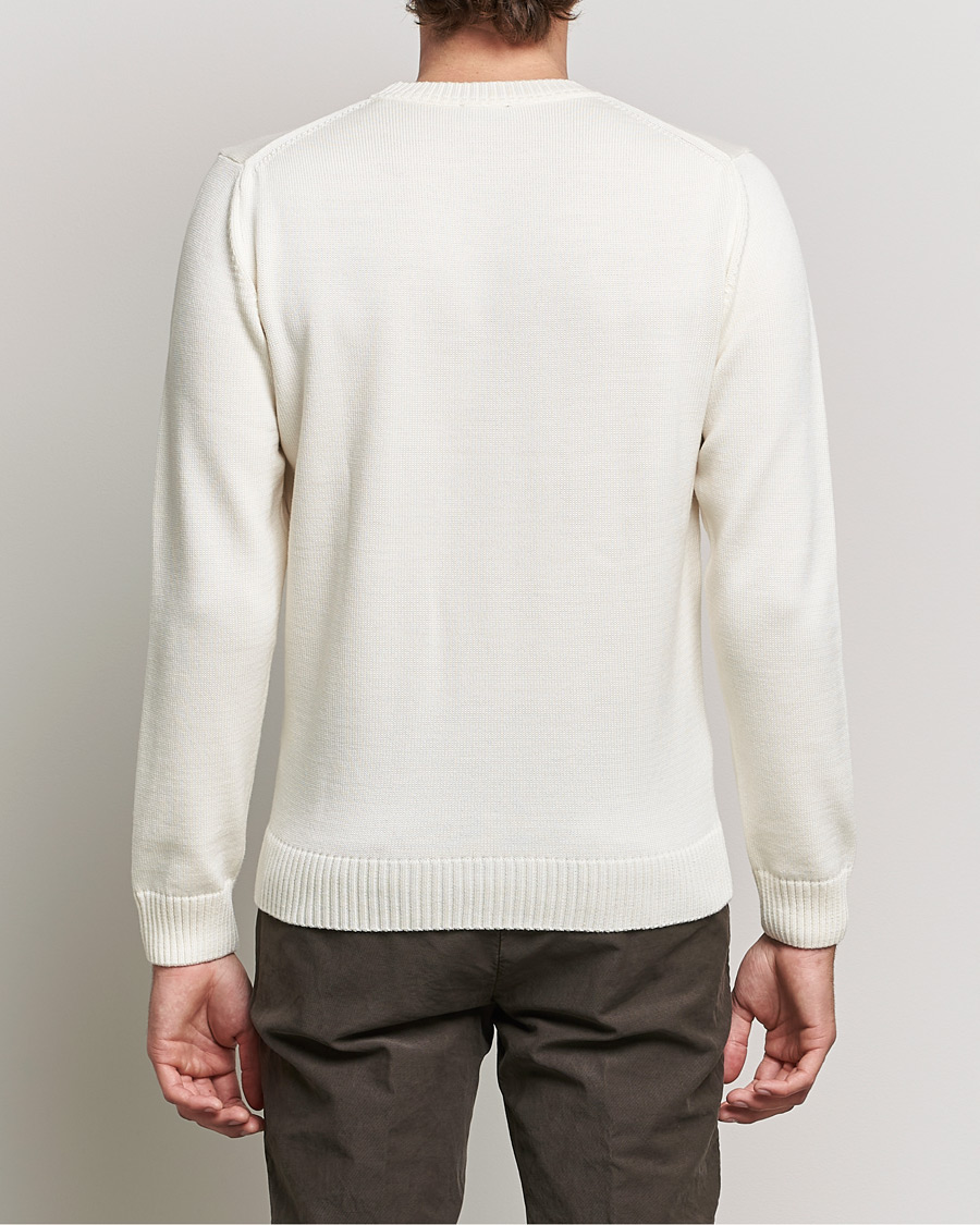 Men | Sweaters & Knitwear | Stenströms | Chunky Merino Crew Neck Creme White