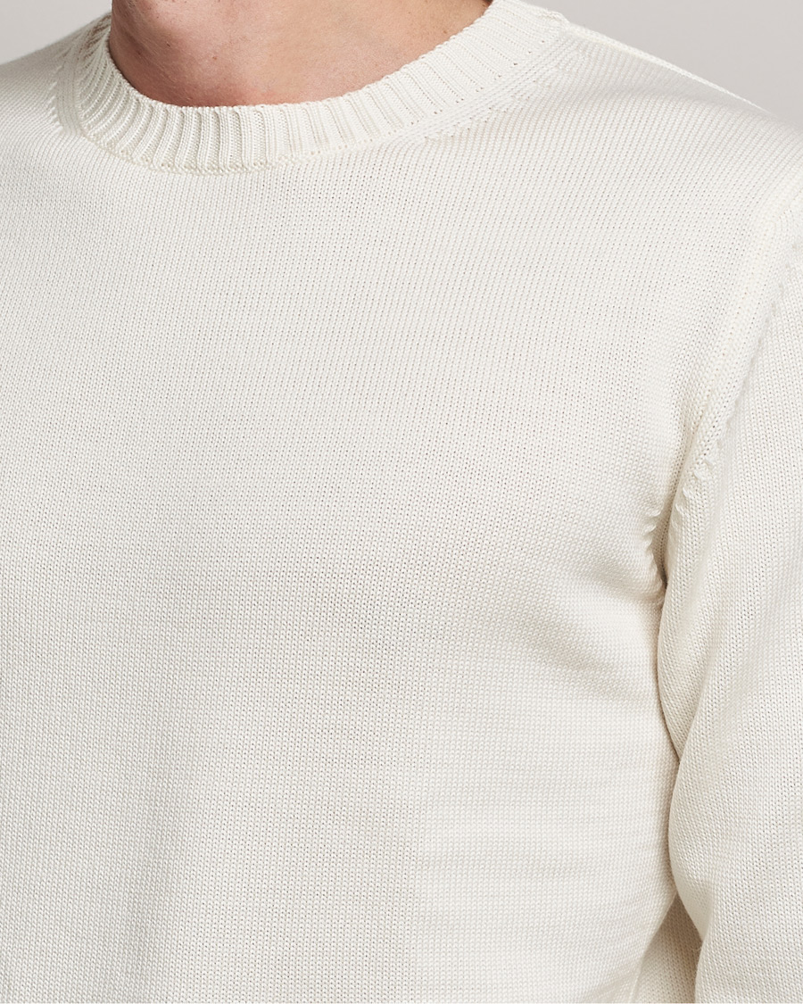 Men | Sweaters & Knitwear | Stenströms | Chunky Merino Crew Neck Creme White