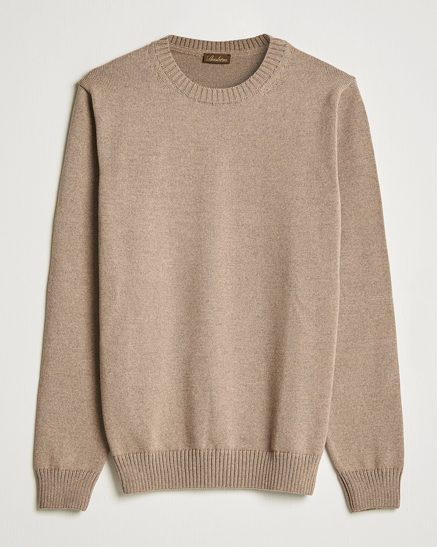 Men | Sweaters & Knitwear | Stenströms | Chunky Merino Crew Neck Camel