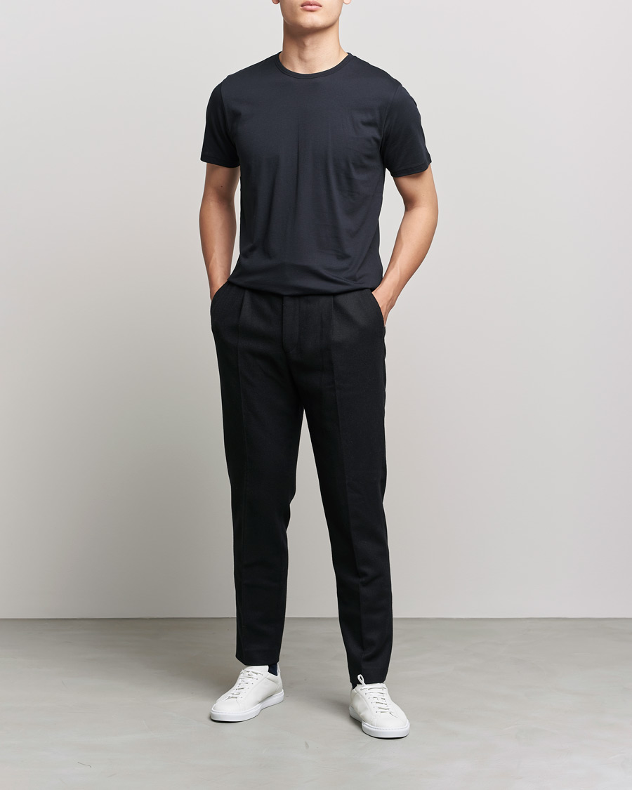 Men | T-Shirts | Stenströms | Solid Cotton T-Shirt Black
