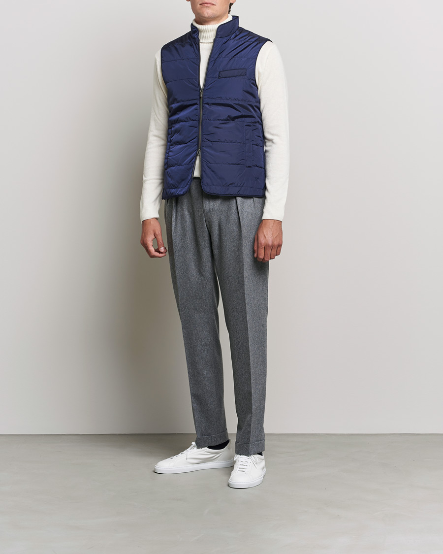 Men | Gilets | Stenströms | Padded Nylon Vest Navy