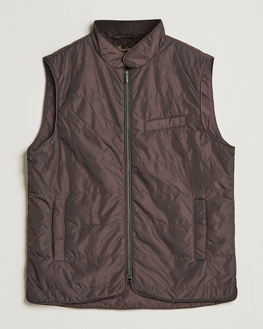 Men | Coats & Jackets | Stenströms | Padded Nylon Vest Brown
