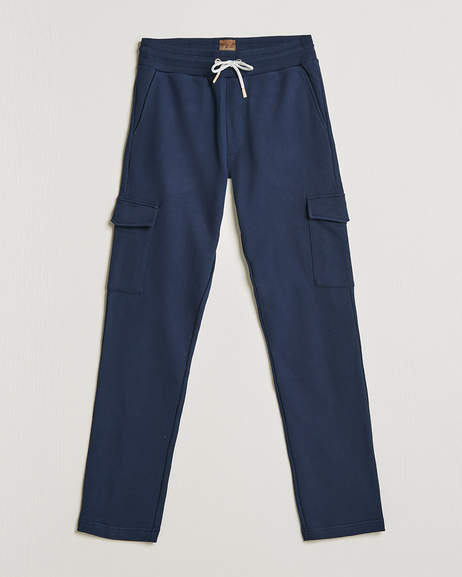Men |  | Stenströms | Cotton Jersey Cargo Pants Navy